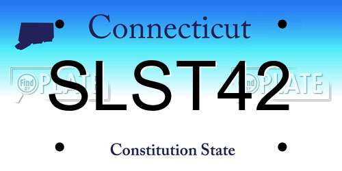 SLST42 Connecticut License Plate