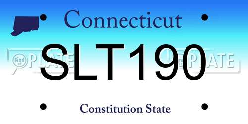 SLT190 Connecticut License Plate
