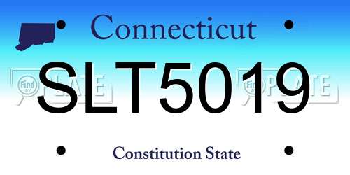 SLT5019 Connecticut License Plate