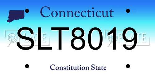 SLT8019 Connecticut License Plate