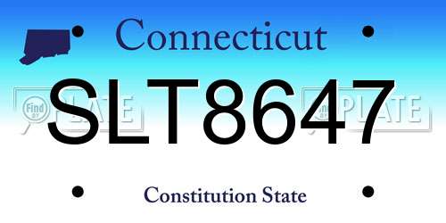 SLT8647 Connecticut License Plate