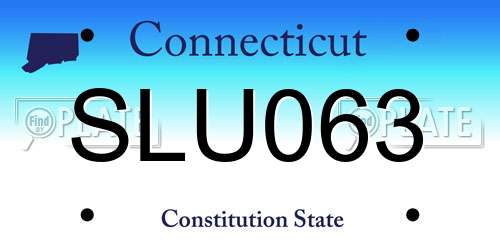 SLU063 Connecticut License Plate