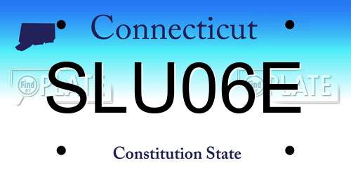 SLU06E Connecticut License Plate