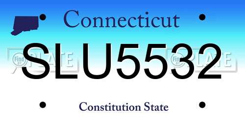 SLU5532 Connecticut License Plate