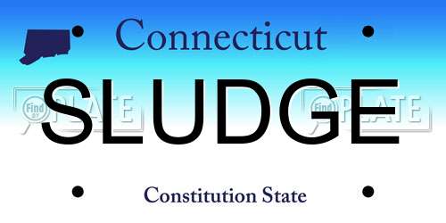 SLUDGE Connecticut License Plate