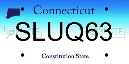 SLUQ63 Connecticut License Plate