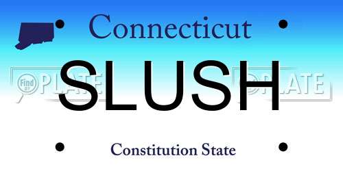 SLUSH Connecticut License Plate