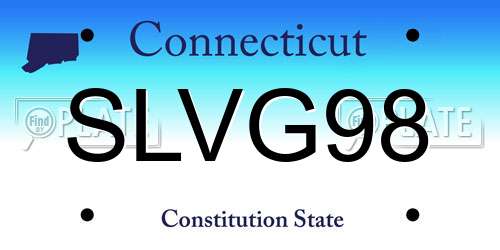 SLVG98 Connecticut License Plate