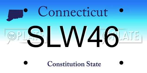 SLW46 Connecticut License Plate