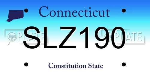 SLZ190 Connecticut License Plate