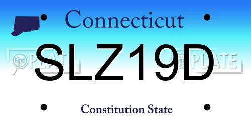 SLZ19D Connecticut License Plate