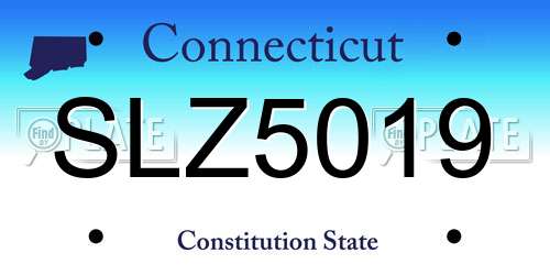 SLZ5019 Connecticut License Plate