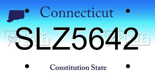 SLZ5642 Connecticut License Plate