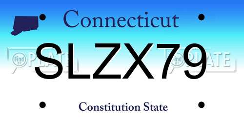 SLZX79 Connecticut License Plate