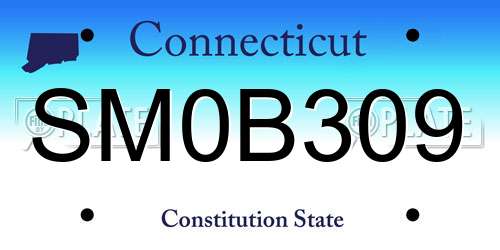 SM0B309 Connecticut License Plate