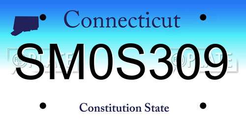 SM0S309 Connecticut License Plate