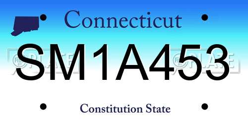 SM1A453 Connecticut License Plate