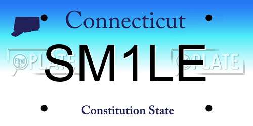 SM1LE Connecticut License Plate