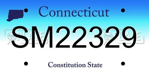 SM22329 Connecticut License Plate
