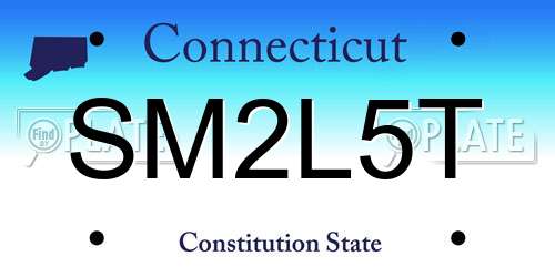 SM2L5T Connecticut License Plate