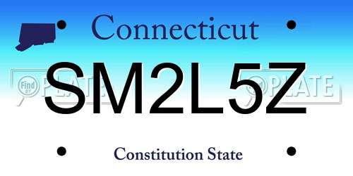 SM2L5Z Connecticut License Plate