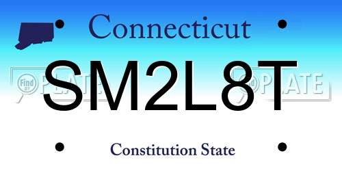 SM2L8T Connecticut License Plate
