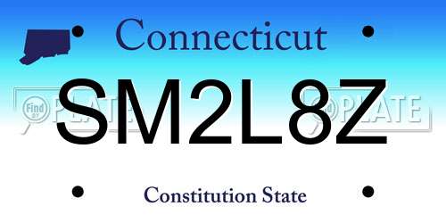 SM2L8Z Connecticut License Plate