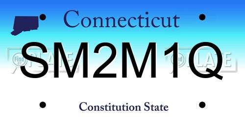 SM2M1Q Connecticut License Plate