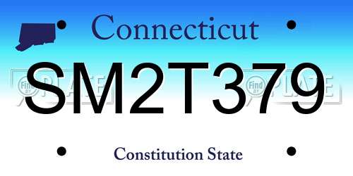 SM2T379 Connecticut License Plate