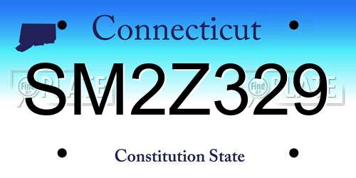 SM2Z329 Connecticut License Plate