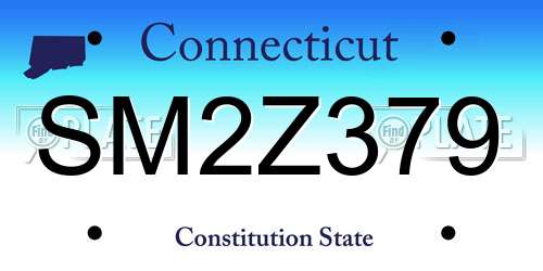 SM2Z379 Connecticut License Plate