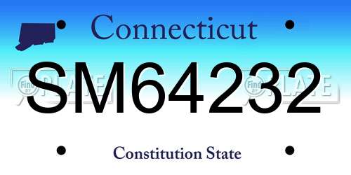 SM64232 Connecticut License Plate