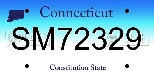 SM72329 Connecticut License Plate