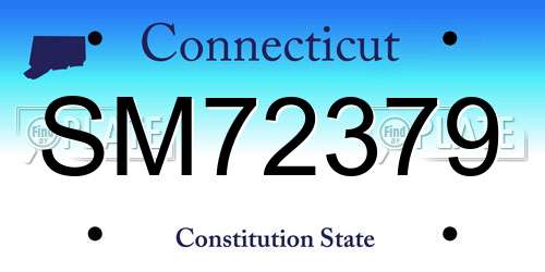 SM72379 Connecticut License Plate
