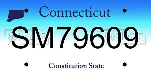 SM79609 Connecticut License Plate