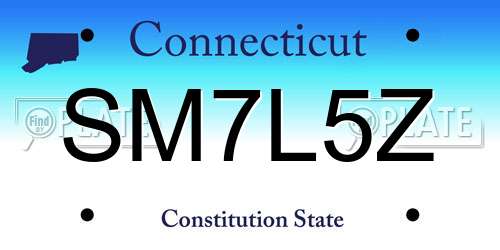 SM7L5Z Connecticut License Plate