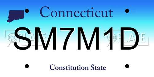 SM7M1D Connecticut License Plate
