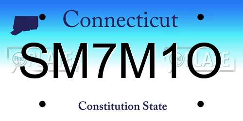 SM7M1O Connecticut License Plate