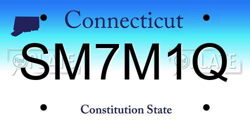 SM7M1Q Connecticut License Plate