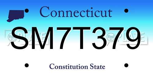 SM7T379 Connecticut License Plate