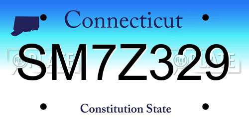 SM7Z329 Connecticut License Plate
