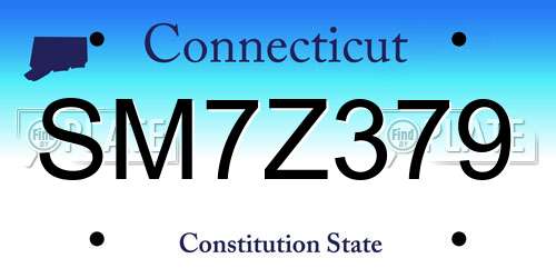 SM7Z379 Connecticut License Plate