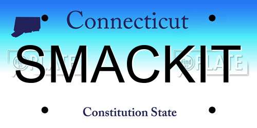 SMACKIT Connecticut License Plate