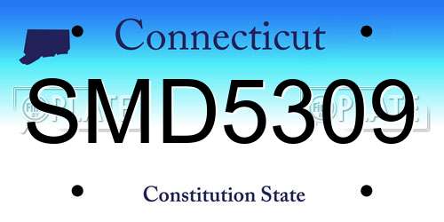 SMD5309 Connecticut License Plate