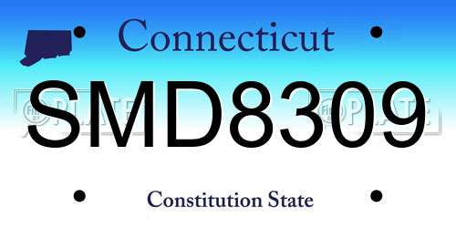 SMD8309 Connecticut License Plate