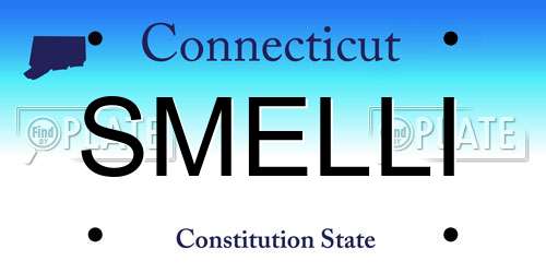 SMELLI Connecticut License Plate