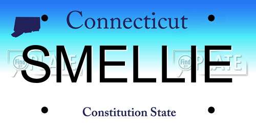 SMELLIE Connecticut License Plate