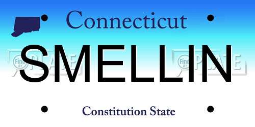 SMELLIN Connecticut License Plate