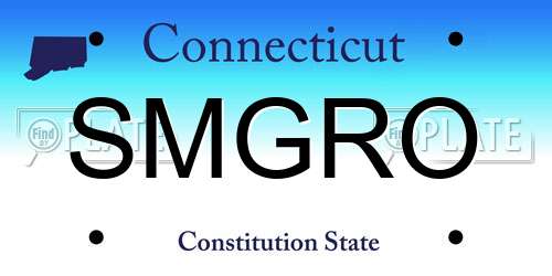SMGRO Connecticut License Plate