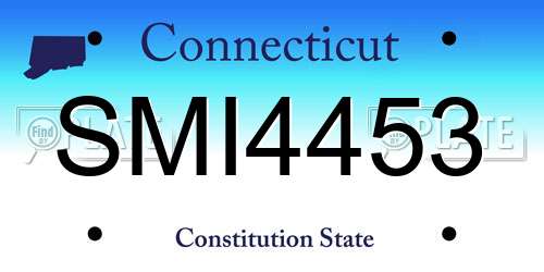 SMI4453 Connecticut License Plate